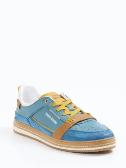 Kamo Gutsu – Sneaker aus Leder in Petrolblau