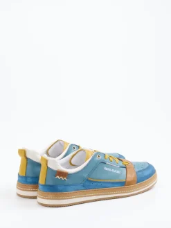 Kamo Gutsu – Sneaker aus Leder in Petrolblau