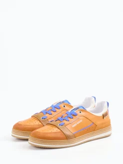 Kamo Gutsu – Sneaker aus Leder in Cognac-Orange