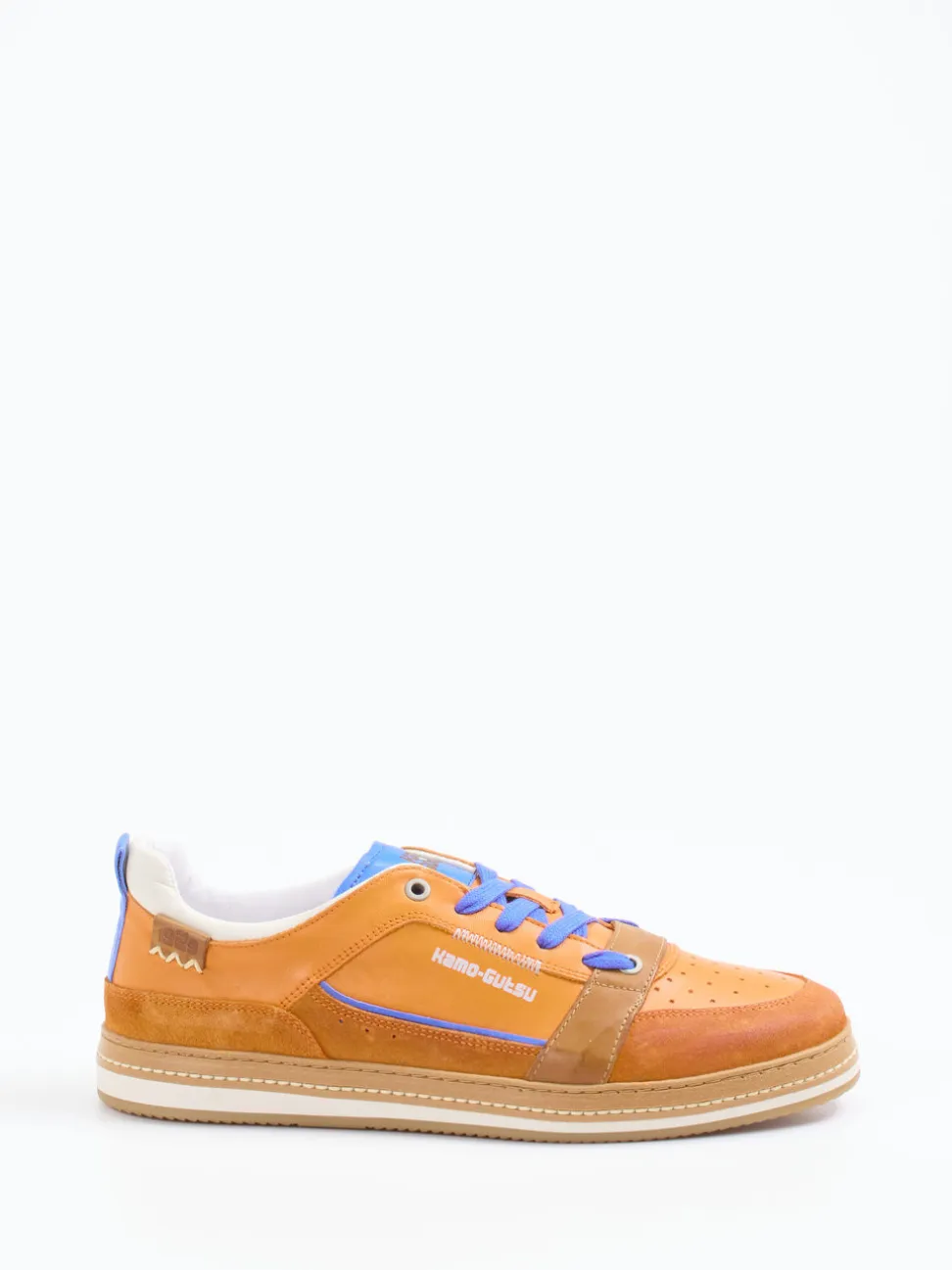 Kamo Gutsu – Sneaker aus Leder in Cognac-Orange