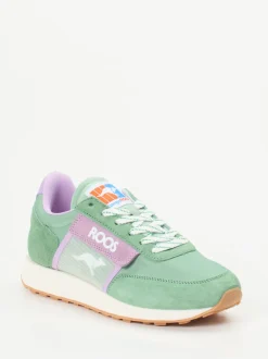 Kangaroos – Retro-Sneaker aus Textil und Veloursleder mintgrün