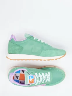 Kangaroos – Retro-Sneaker aus Textil und Veloursleder mintgrün