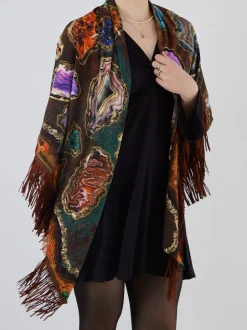 Katherina Loretta – Poncho aus Textil mit Kristallprint