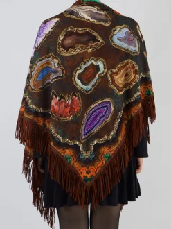 Katherina Loretta – Poncho aus Textil mit Kristallprint