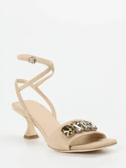 Kennel & Schmenger – Abendsandalen aus Veloursleder Beige