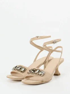 Kennel & Schmenger – Abendsandalen aus Veloursleder Beige