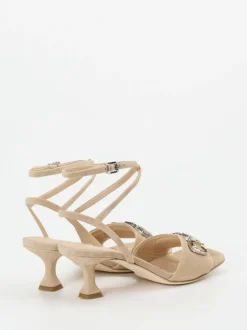 Kennel & Schmenger – Abendsandalen aus Veloursleder Beige