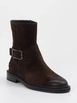 Kennel & Schmenger – Biker-Stiefelette aus Veloursleder Braun