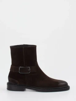 Kennel & Schmenger – Biker-Stiefelette aus Veloursleder Braun