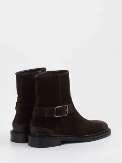 Kennel & Schmenger – Biker-Stiefelette aus Veloursleder Braun