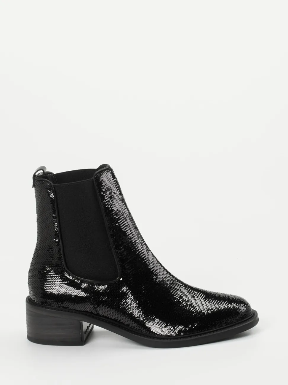 Kennel & Schmenger – Chelsea Boots aus Metallic-Textil Schwarz