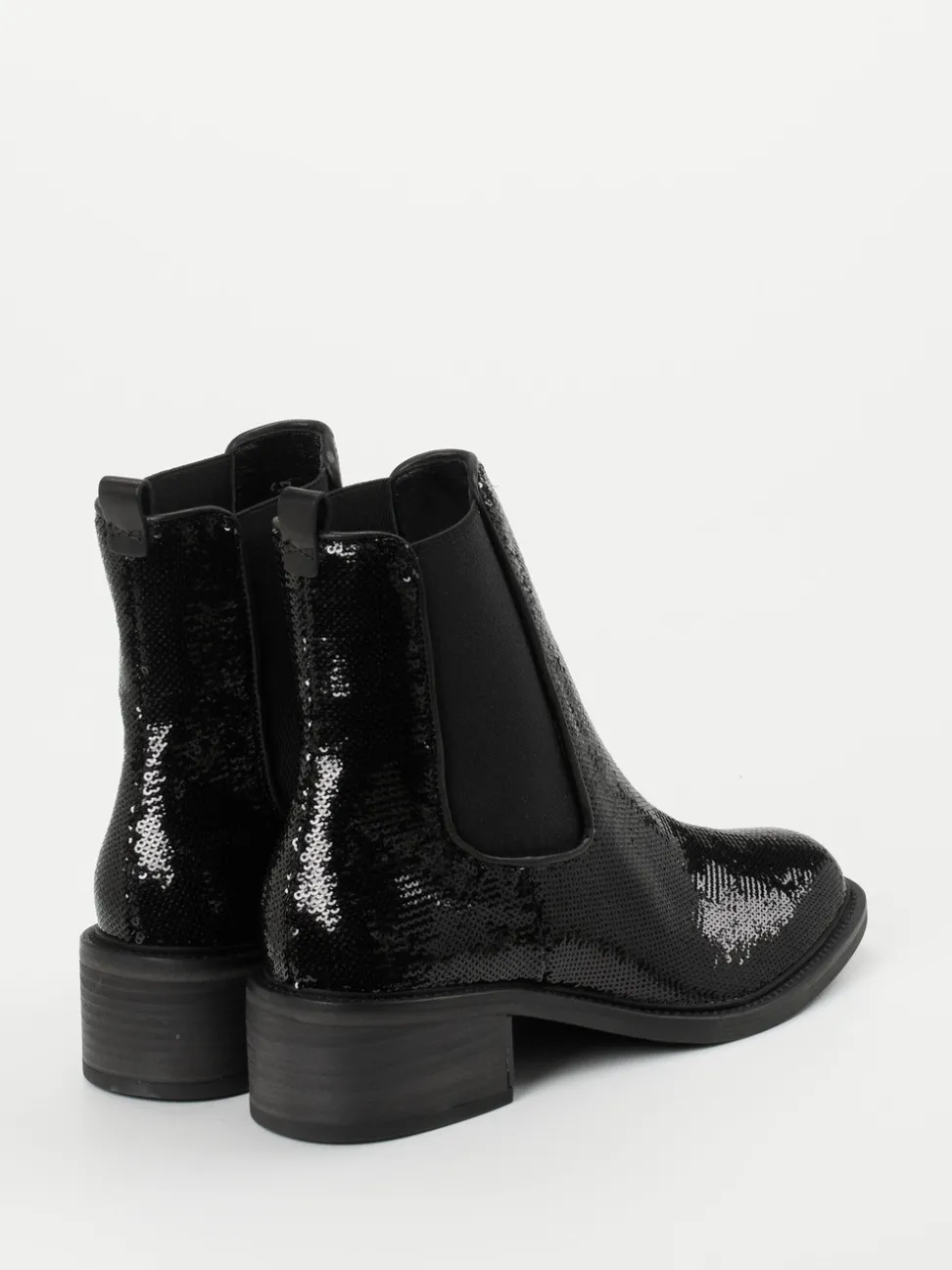 Kennel & Schmenger – Chelsea Boots aus Metallic-Textil Schwarz