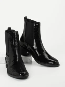 Kennel & Schmenger – Chelsea Boots aus Metallic-Textil Schwarz