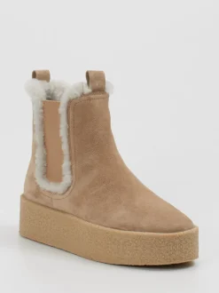 Kennel & Schmenger – Chelsea-Stiefelette aus Veloursleder sand