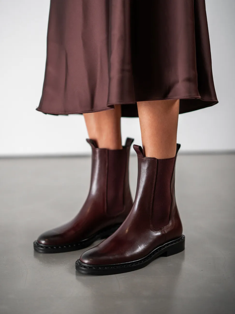 Kennel & Schmenger – Chelsea Boots aus Lammleder bordeauxrot
