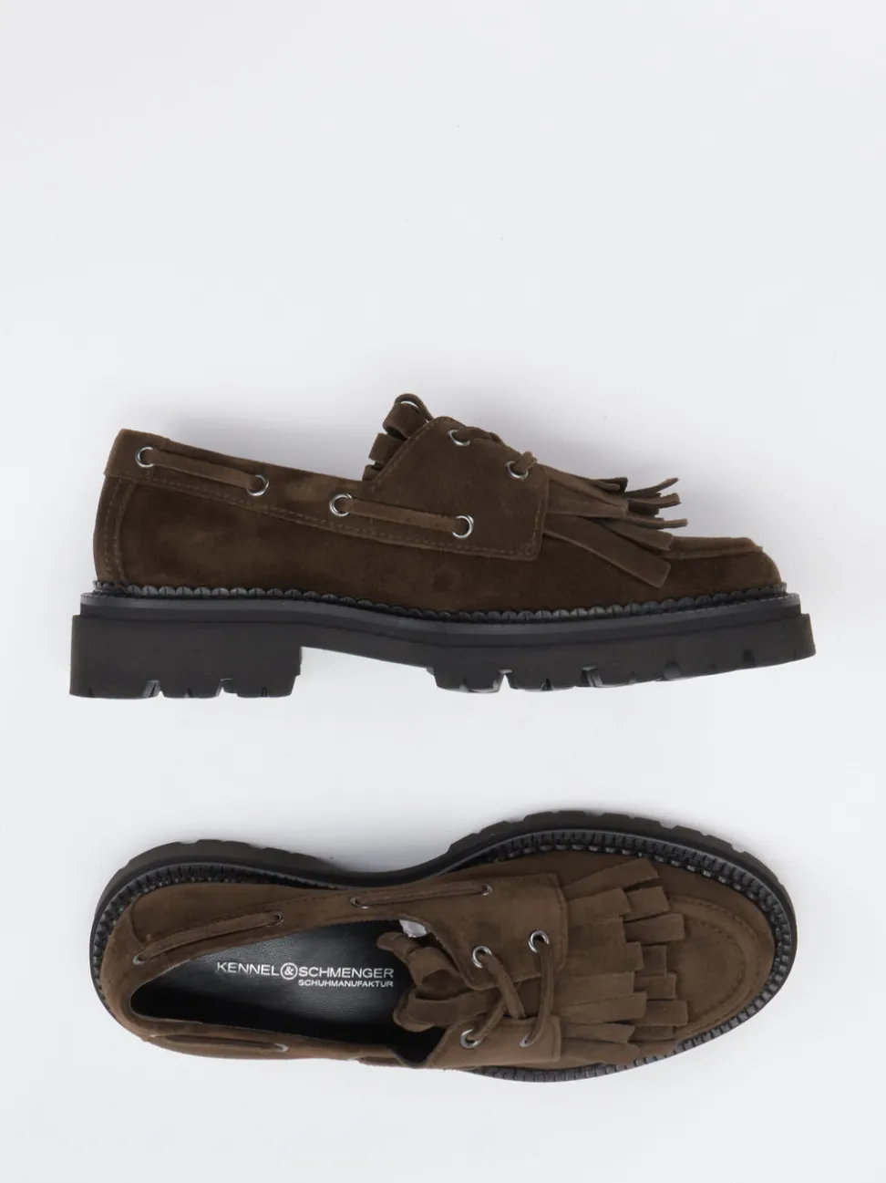 Kennel & Schmenger – Chunky-Loafer aus Veloursleder Braun