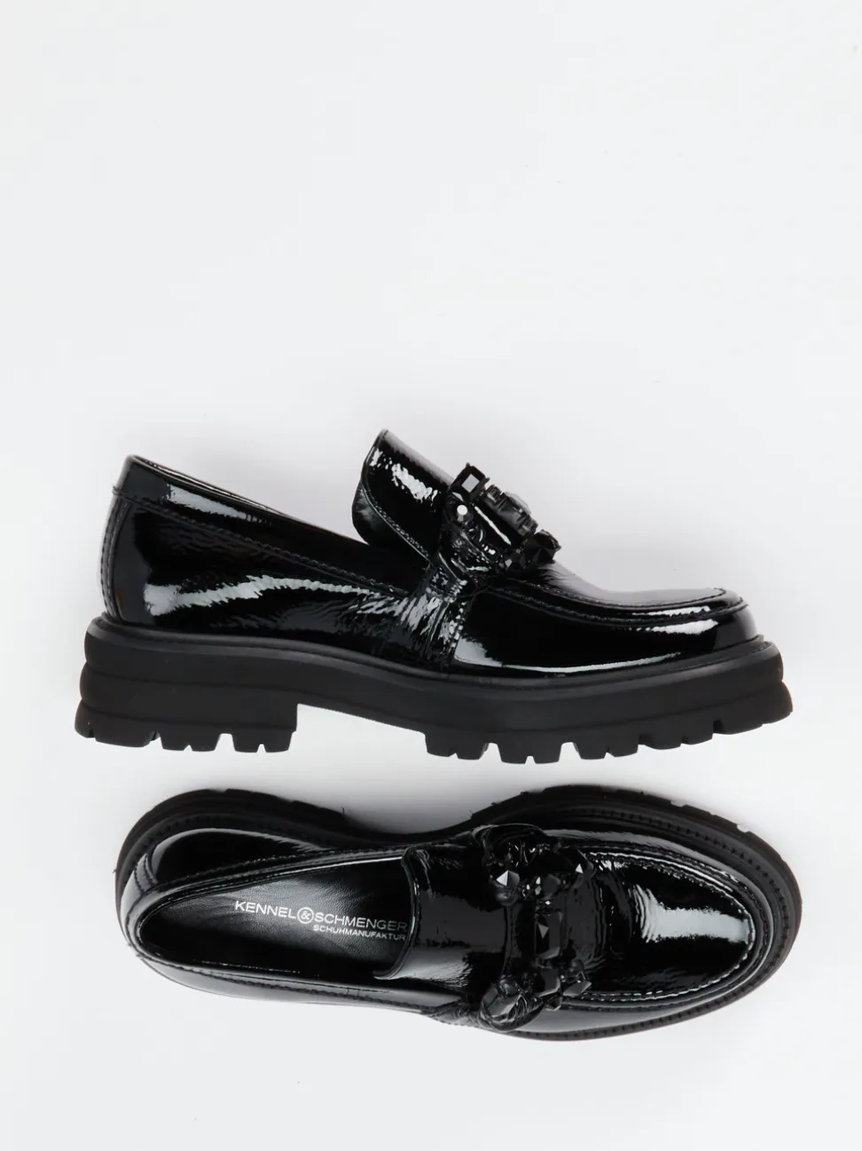 Kennel & Schmenger – Chunky Loafer aus Lackleder Schwarz