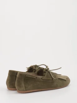 Kennel & Schmenger – Fransen-Loafer aus Veloursleder Oliv