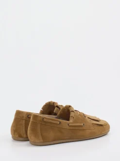 Kennel & Schmenger – Fransen-Loafer aus Veloursleder Cognac