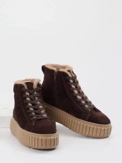 Kennel & Schmenger – High-Top Sneaker aus Veloursleder braun