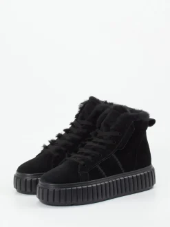 Kennel & Schmenger – High-Top Sneaker aus Veloursleder schwarz