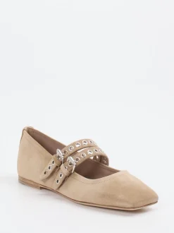Kennel & Schmenger – Mary Janes aus Veloursleder beige