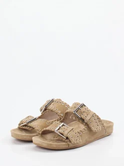 Kennel & Schmenger – Pantoletten aus Veloursleder beige