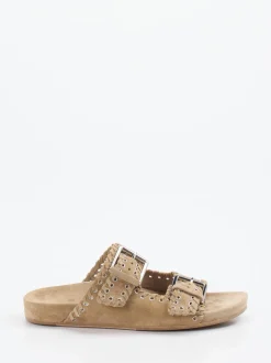 Kennel & Schmenger – Pantoletten aus Veloursleder beige