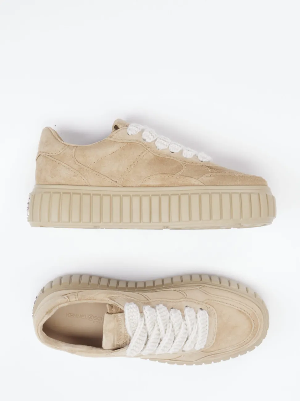 Kennel & Schmenger – Plateau-Sneaker aus Veloursleder Beige