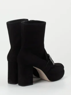 Kennel & Schmenger – Plateau-Stiefeletten aus Veloursleder Schwarz
