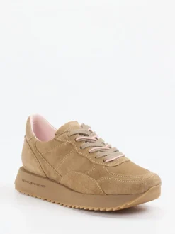 Kennel & Schmenger – Plateau-Sneaker aus Veloursleder Beige
