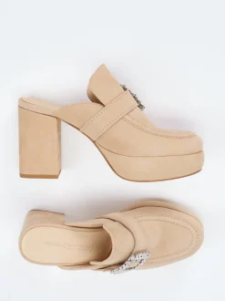 Kennel & Schmenger – Plateau-Mules aus Nubukleder Beige