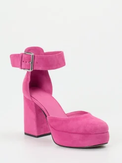 Kennel & Schmenger – Plateau-Pumps aus Veloursleder Pink