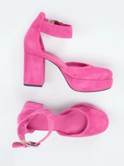 Kennel & Schmenger – Plateau-Pumps aus Veloursleder Pink