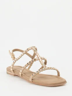 Kennel & Schmenger – Sandalen aus Metallicleder beige