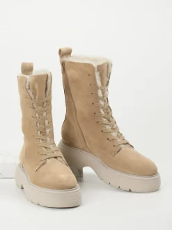 Kennel & Schmenger – Schnürboots aus Veloursleder Beigebraun
