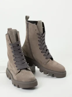 Kennel & Schmenger – Schnürstiefelette aus Nubukleder taupe