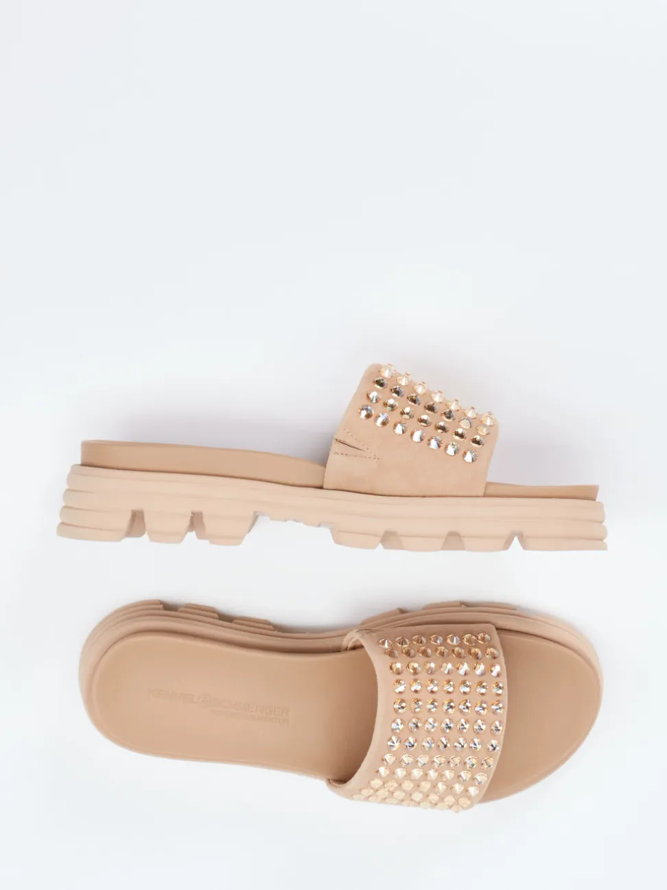 Kennel & Schmenger – Slides aus Veloursleder mit Strass
