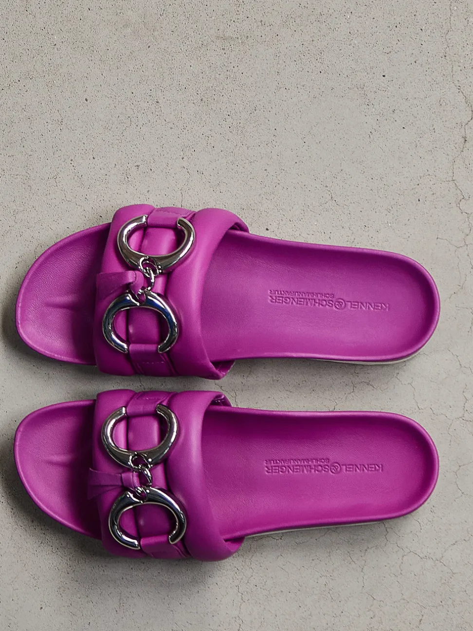 Kennel & Schmenger – Slides aus Lammleder Pinkfuchsia