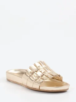 Kennel & Schmenger – Slides aus Kalbleder in Goldmetallic