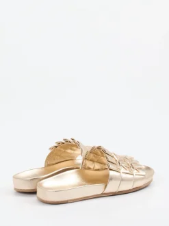 Kennel & Schmenger – Slides aus Kalbleder in Goldmetallic