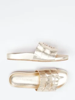 Kennel & Schmenger – Slides aus Kalbleder in Goldmetallic