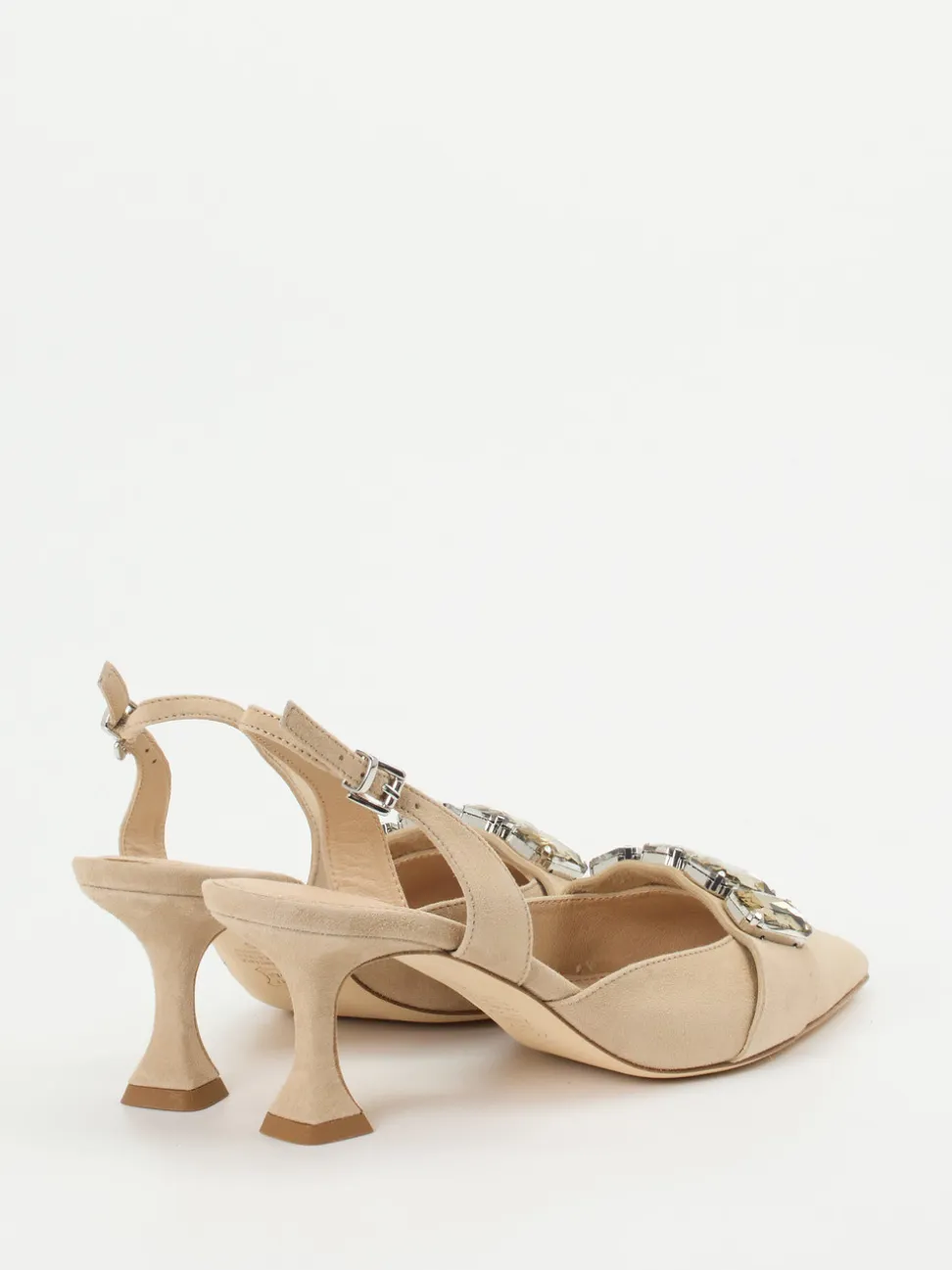 Kennel & Schmenger – Slingback-Pumps aus Veloursleder Beige