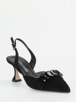 Kennel & Schmenger – Slingpumps aus Veloursleder schwarz