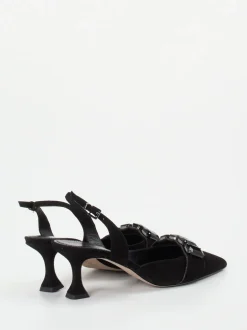 Kennel & Schmenger – Slingpumps aus Veloursleder schwarz