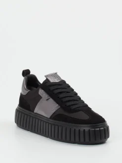Kennel & Schmenger – Sneaker aus Veloursleder und Textil Schwarz