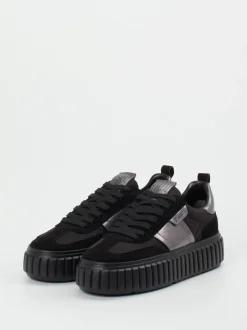 Kennel & Schmenger – Sneaker aus Veloursleder und Textil Schwarz