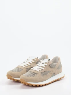 Kennel & Schmenger – Sneaker aus Veloursleder und Mesh beige