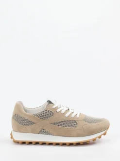 Kennel & Schmenger – Sneaker aus Veloursleder und Mesh beige