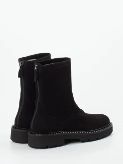 Kennel & Schmenger – Stiefelette aus Stretch-Veloursleder schwarz